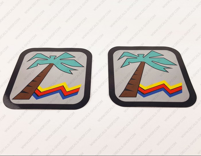 Key West 1720 Boat Palm Three Decal Set of 2 x 4"